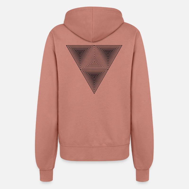 Optical illusion (Hipster Dreick) B&w Art - Frauen Kapuzenjacke - Altrosa