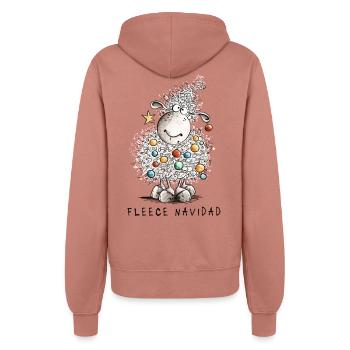 Fleece Navidad Weihnachtsschaf Cartoon Schaf - Frauen Kapuzenjacke - Altrosa - Hinten - Maraike (178cm)