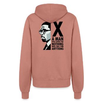 Malcolm X - Ein Mann, der für nichts steht, wird fallen - Frauen Kapuzenjacke - Altrosa - Hinten - Maraike (178cm)