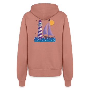 Phare avec bateau - Veste à capuche Femme - rose poudré - Dos - Maraike (178cm)