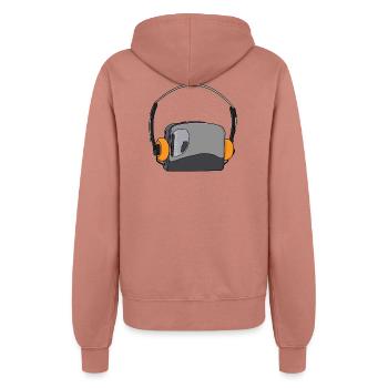 Cool Portable Cassette Audio Player - Women’s Hooded Jacket - dusky rose - Back - Maraike (178cm)