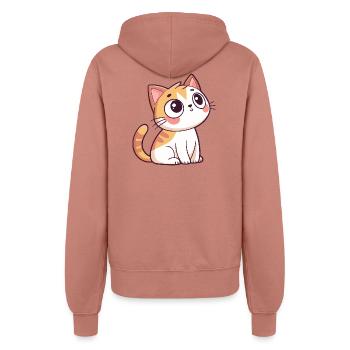 Chaton Curieux - Veste à capuche Femme - rose poudré - Dos - Maraike (178cm)
