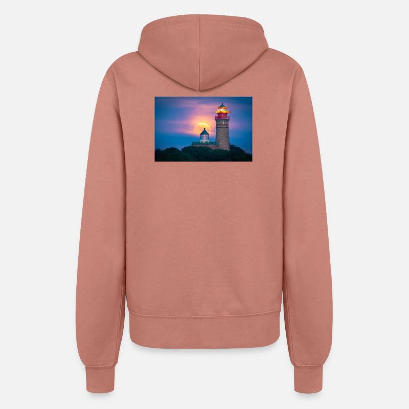 Moonlight Lighthouse Coast - Women’s Hooded Jacket - dusky rose