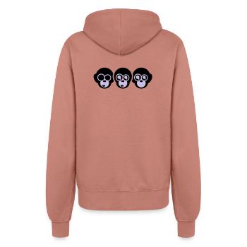 trois singes - Veste à capuche Femme - rose poudré - Dos - Maraike (178cm)