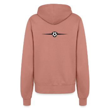 Fussball Symbol Linie - Frauen Kapuzenjacke - Altrosa - Hinten - Maraike (178cm)