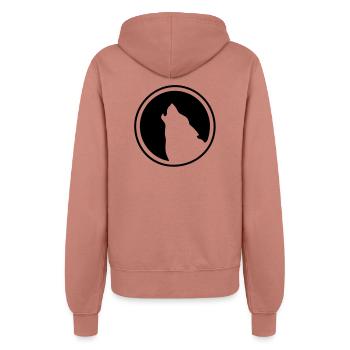 Wolf Logo - Frauen Kapuzenjacke - Altrosa - Hinten - Maraike (178cm)