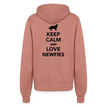 Neufundländer - Frauen Kapuzenjacke - Altrosa - Hinten - Maraike (178cm)