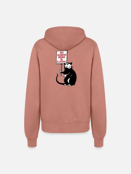 No Human Being is Illegal - Frauen Kapuzenjacke - Altrosa