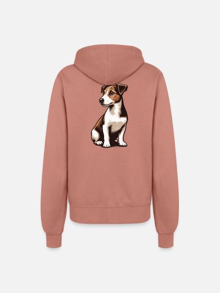 Jack Russell Terrier - Frauen Kapuzenjacke - Altrosa