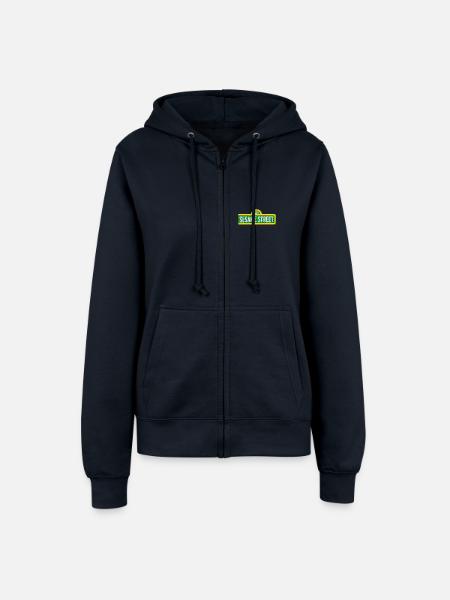 Sesamstraße Logo Als Stick - Frauen Kapuzenjacke - Navy