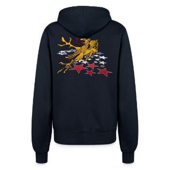Rostocker Greif 3D - Frauen Kapuzenjacke - Navy - Hinten - Maraike (178cm)