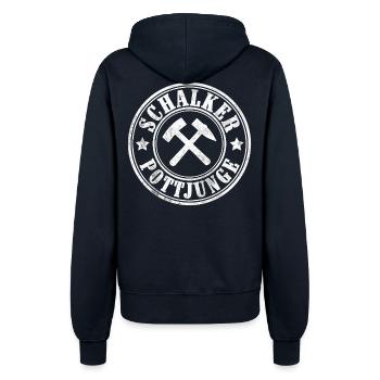 Schalker Pottjunge - Frauen Kapuzenjacke - Navy - Hinten - Maraike (178cm)