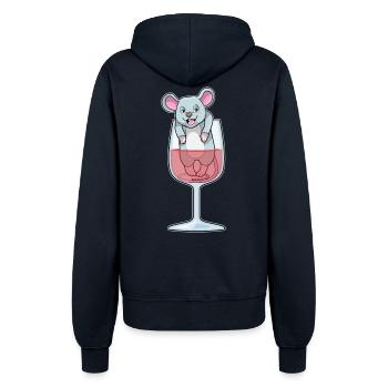 Ratte Rotwein - Frauen Kapuzenjacke - Navy - Hinten - Maraike (178cm)