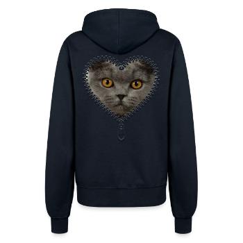 Amoureux britanniques des chats à poil court - Veste à capuche Femme - marine - Dos - Maraike (178cm)