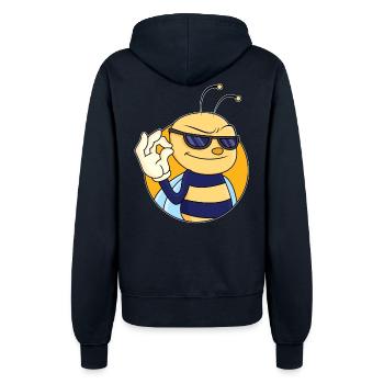 OK sign bee - Women’s Hooded Jacket - french navy - Back - Maraike (178cm)