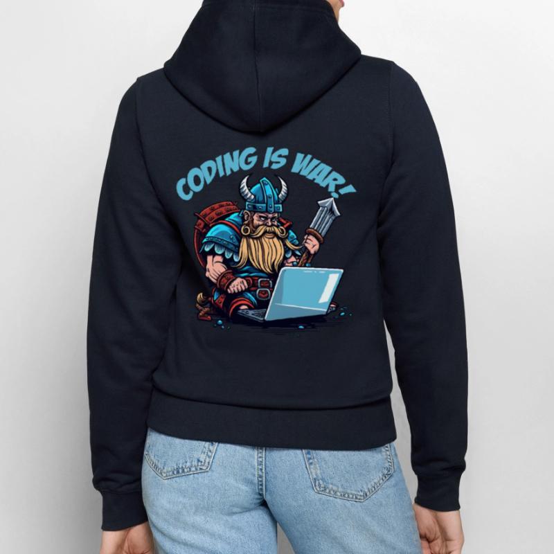 "Coding is war" Vikings Women’s Hooded Jacket