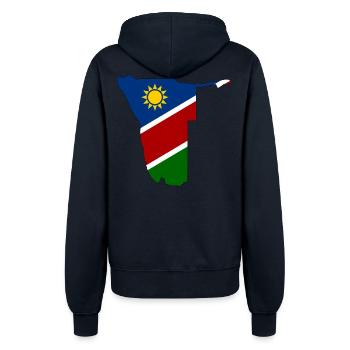 Namibia flag map - Women’s Hooded Jacket - french navy - Back - Maraike (178cm)