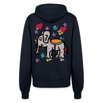 India Elephant Elephant Proboscis Pachyderm Children - Women’s Hooded Jacket - french navy - Back - Maraike (178cm)