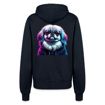 Pekingese Gangster lila Cyber Löwenhund Hund Gesch - Frauen Kapuzenjacke - Navy - Hinten - Maraike (178cm)
