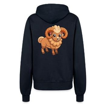 Ram Niedliche Maskottchen Zeichentrickfigur Kawaii - Frauen Kapuzenjacke - Navy - Hinten - Maraike (178cm)