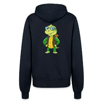 Schildkröte Lustige Cartoon Kawaii Jacke Sonnenbrille - Frauen Kapuzenjacke - Navy - Hinten - Maraike (178cm)