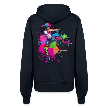Roller Skater Girl - Women’s Hooded Jacket - french navy - Back - Maraike (178cm)
