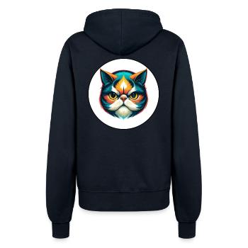 Exotische Kurzhaarkatze Rasse Cartoon Kawaii Tier - Frauen Kapuzenjacke - Navy - Hinten - Maraike (178cm)