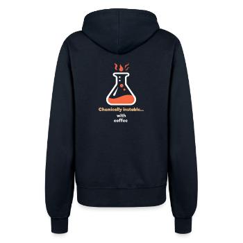 Chemically Unstable... with Coffee - Women’s Hooded Jacket - french navy - Back - Maraike (178cm)