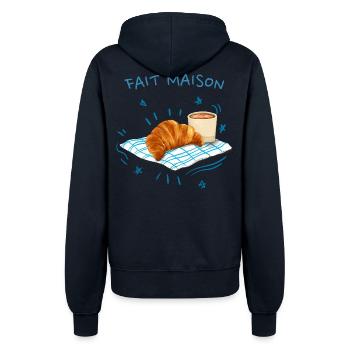 Hausgemachtes Croissant - Frauen Kapuzenjacke - Navy - Hinten - Maraike (178cm)