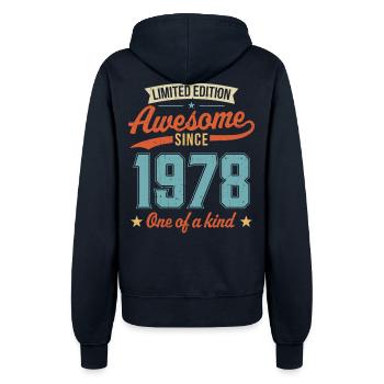 Awesome Since 1978 - Women’s Hooded Jacket - french navy - Back - Maraike (178cm)