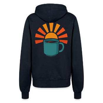 Kaffee Sonnenaufgang Morgen Kaffee Liebhaber Kunst - Frauen Kapuzenjacke - Navy - Hinten - Maraike (178cm)