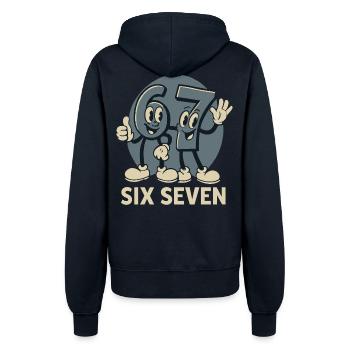 67 Six Seven 6-7 Lustig Geschenk Niedlich - Frauen Kapuzenjacke - Navy - Hinten - Maraike (178cm)