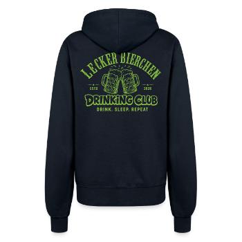 Lecker Bierchen Drinking Club | Malle Daydrinking  - Frauen Kapuzenjacke - Navy - Hinten - Maraike (178cm)