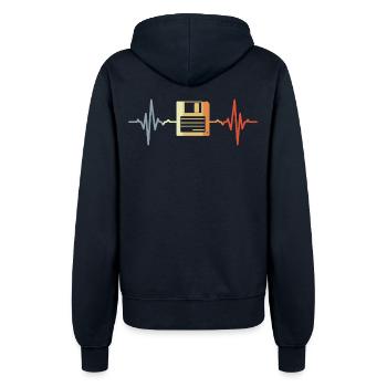 Retro Diskette EKG - Frauen Kapuzenjacke - Navy - Hinten - Maraike (178cm)