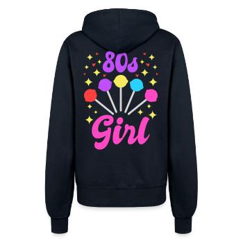 80er Mädel - Frauen Kapuzenjacke - Navy - Hinten - Maraike (178cm)