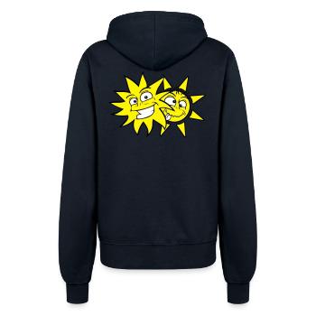 2 Sonnen Lustige Gesichter Lachen Comic Cartoon - Frauen Kapuzenjacke - Navy - Hinten - Maraike (178cm)
