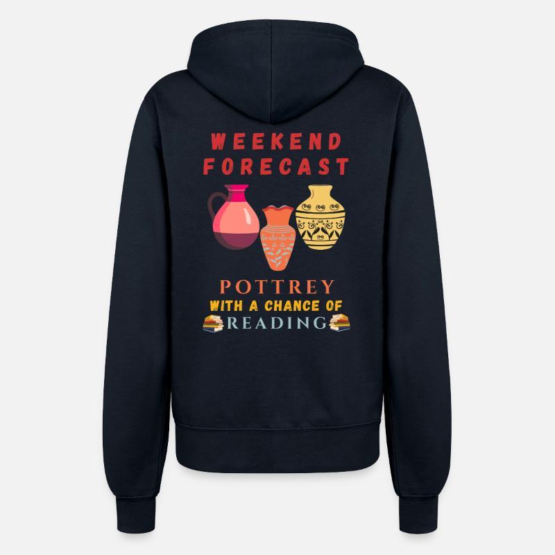 Weekend forecast: Pottery with a chance to read - Women’s Hooded Jacket - french navy
