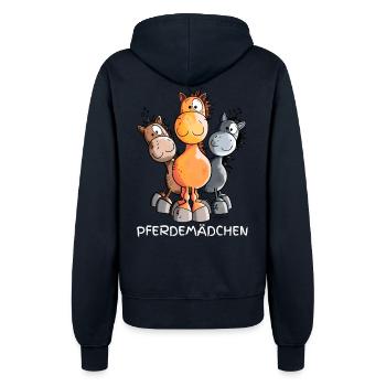 Pferdemädchen Pferde Cartoon - Frauen Kapuzenjacke - Navy - Hinten - Maraike (178cm)