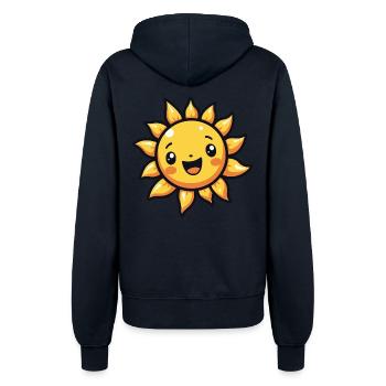 Lachende Sonne – Gute-Laune-Garantie - Frauen Kapuzenjacke - Navy - Hinten - Maraike (178cm)