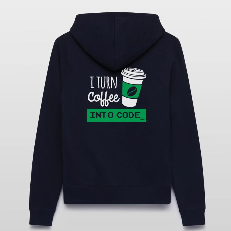 I turn coffee into developer code Women’s Hooded Jacket