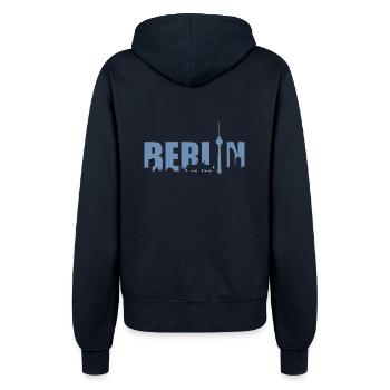 Berliner Skyline Design Silhouette Fernsehturm - Frauen Kapuzenjacke - Navy - Hinten - Maraike (178cm)