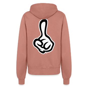 Raised index finger (finger / left hand NEG2C) - Women’s Hooded Jacket - dusky rose - Back - Maraike (178cm)