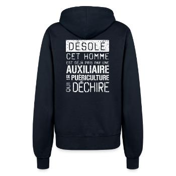 Auxiliaire puériculture Désolé ce mec pris - Veste à capuche Femme - marine - Dos - Maraike (178cm)