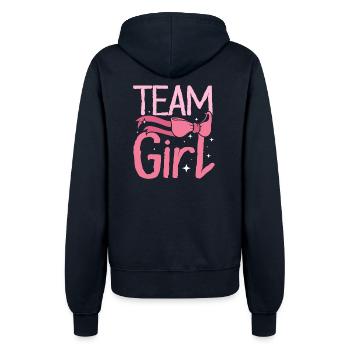 Gender Reveal Team girl - Frauen Kapuzenjacke - Navy - Hinten - Maraike (178cm)