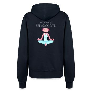 Bleib ruhig, sei Axolotl - Frauen Kapuzenjacke - Navy - Hinten - Maraike (178cm)