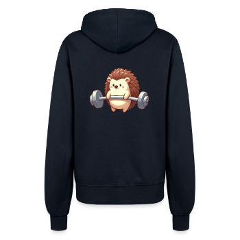 Süßer Igel Langhantel Fitness Workout Cartoon - Frauen Kapuzenjacke - Navy - Hinten - Maraike (178cm)