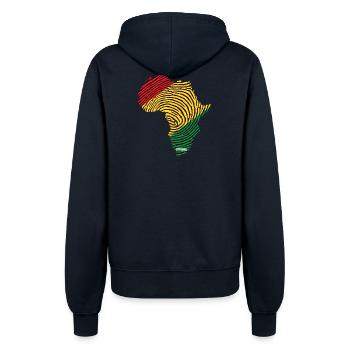 Afrika Fingerprint Muster Palette - Frauen Kapuzenjacke - Navy - Hinten - Maraike (178cm)