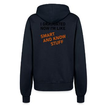 I Graduated - Women’s Hooded Jacket - french navy - Back - Maraike (178cm)