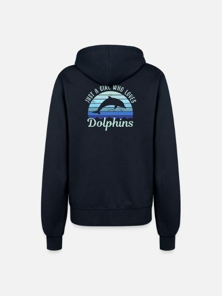 Delfin Delphin - Frauen Kapuzenjacke - Navy
