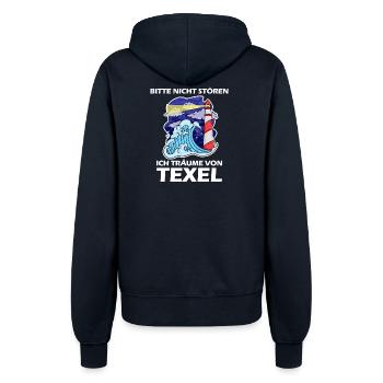 Texel Leuchtturm Nordsee - Frauen Kapuzenjacke - Navy - Hinten - Maraike (178cm)